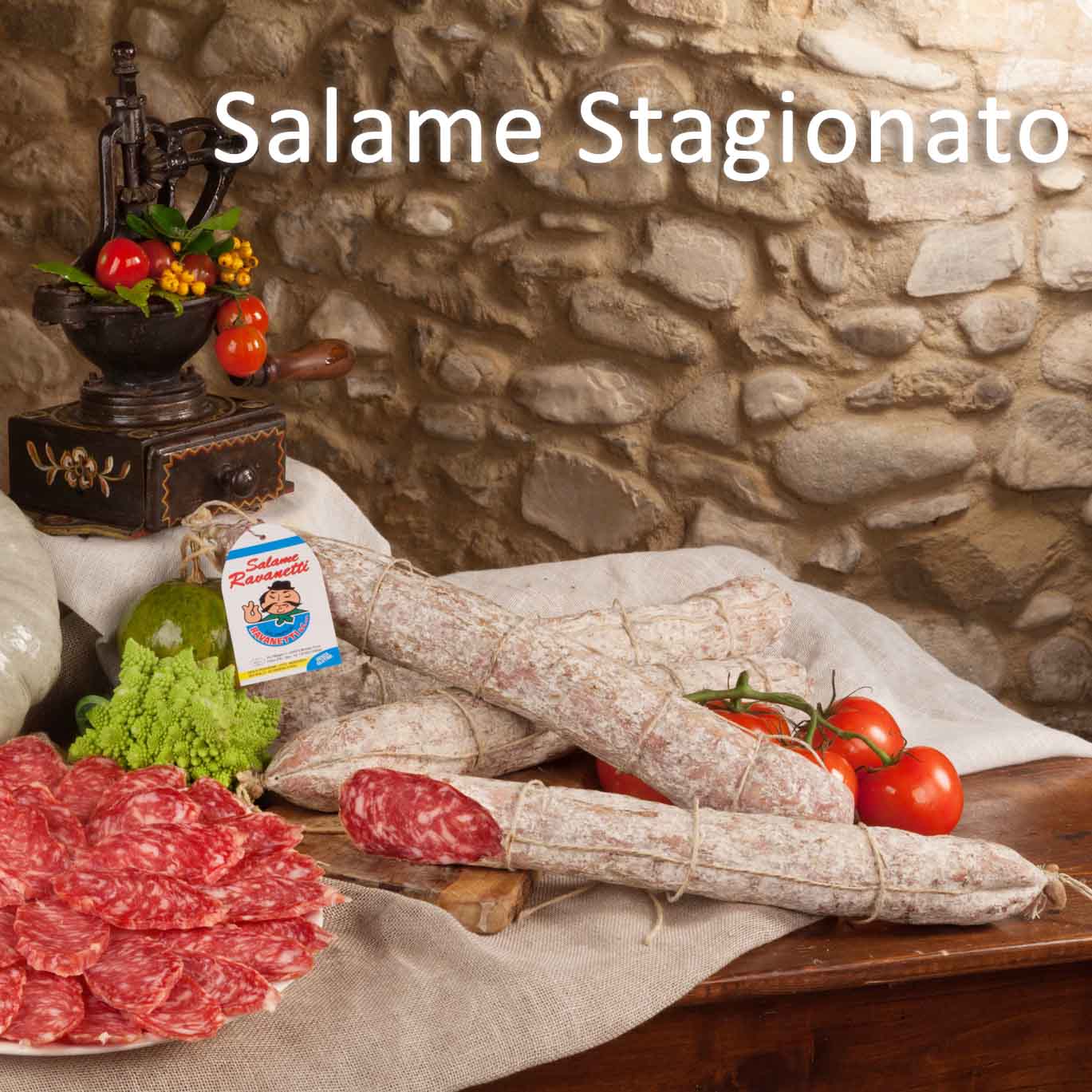 Trancio di Salame stagionato in budello gentile da 0,45 Kg